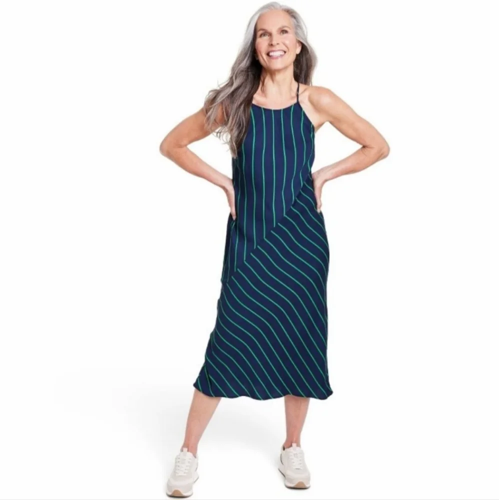 🎉3xHP🎉 NWT Navy & Green Striped Rowing Blazers x Target Dress, 3XL 👗 - Picture 2 of 8